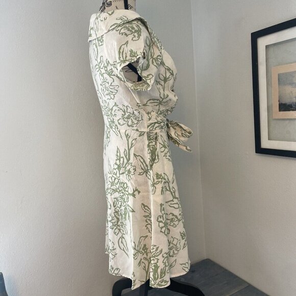 Free People Thing Called Love Ivory Green Mini Dress - Size 2 (V6) - Picture 5 of 14